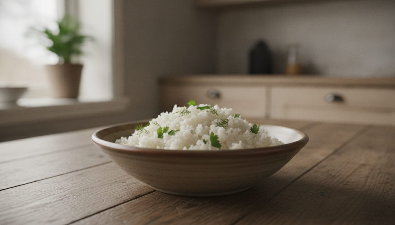 Enkel blomkålris stekt i panne som lavkarbo-alternativ til ris på godtnoe.no