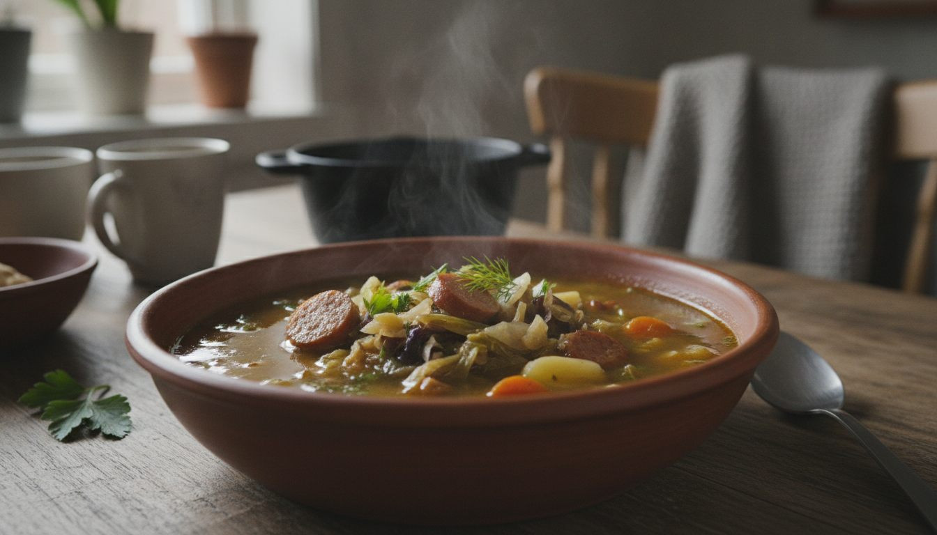 Solid kålsuppe i en rustikk skål på godtnoe.no