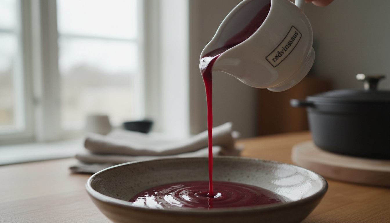 Blank rødvinssaus helt fra en sausenebb på godtnoe.no